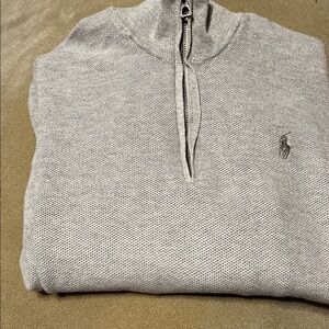 Ralph Lauren Light Gray Zip-Up Sweater Size M